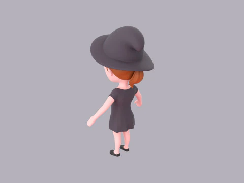 Cartoon Female Character Rigged 019 3D Model