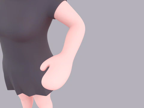 Cartoon Female Character Rigged 019 3D Model