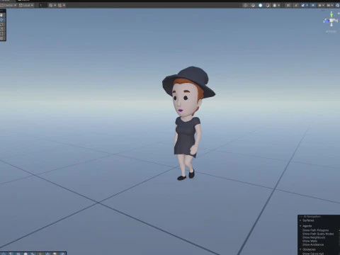 Cartoon Female Character Rigged 019 3D Model