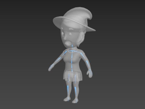 Cartoon Female Character Rigged 019 Modelo 3D