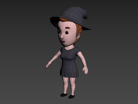 Cartoon Female Character Rigged 019 Modelo 3D