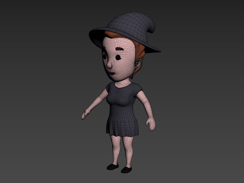 Cartoon Female Character Rigged 019 Modelo 3D