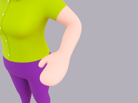 Cartoon Female Character Rigged 020 3D Modell