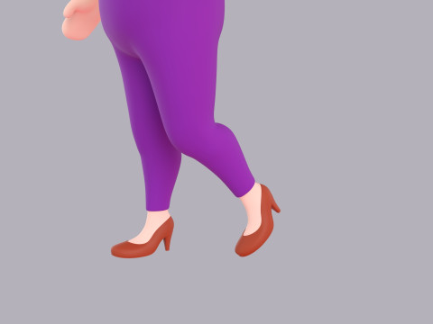 Cartoon Female Character Rigged 020 3D Modell