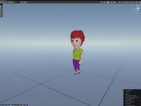 Cartoon Female Character Rigged 020 3D Modell
