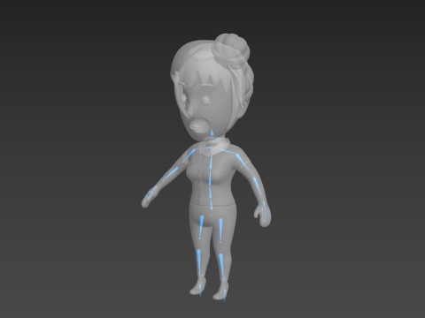 Cartoon Female Character Rigged 020 3D Modell