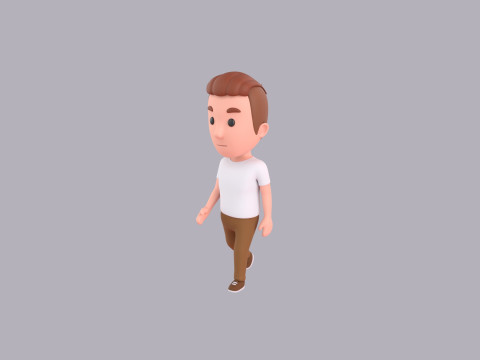 Cartoon Male Character Rigged 016 Modèle 3D