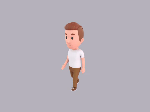 Cartoon Male Character Rigged 016 3D Model