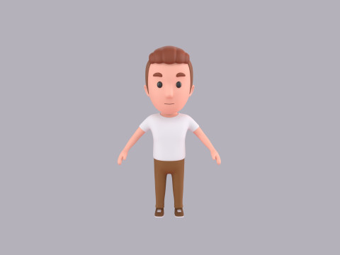 Cartoon Male Character Rigged 016 Modèle 3D