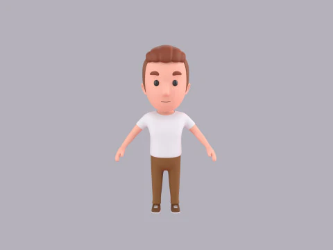 Cartoon Male Character Rigged 016 3D Model