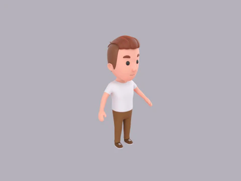 Cartoon Male Character Rigged 016 3D Model