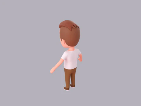Cartoon Male Character Rigged 016 3D Model