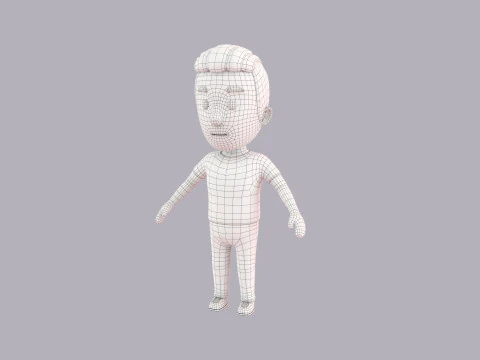 Cartoon Male Character Rigged 016 3D Model