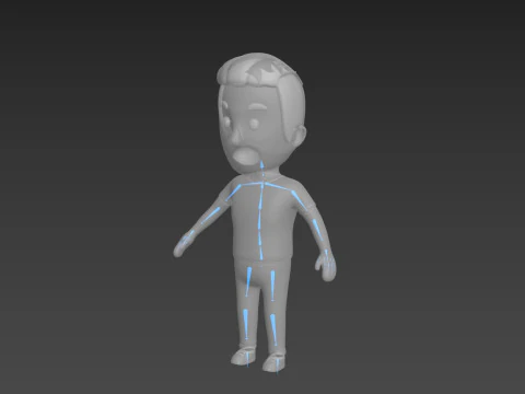 Cartoon Male Character Rigged 016 3D Model