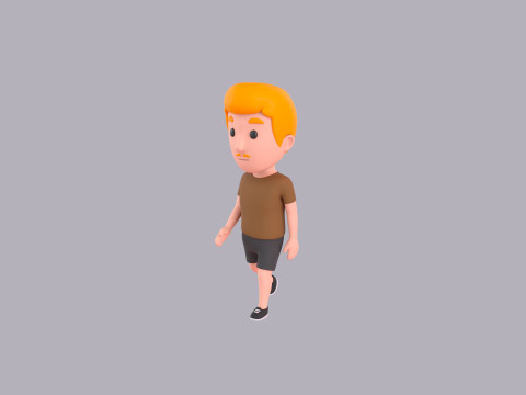 Cartoon Male Character Rigged 017 3D 모델
