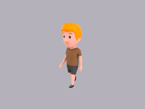 Cartoon Male Character Rigged 017 3D Model