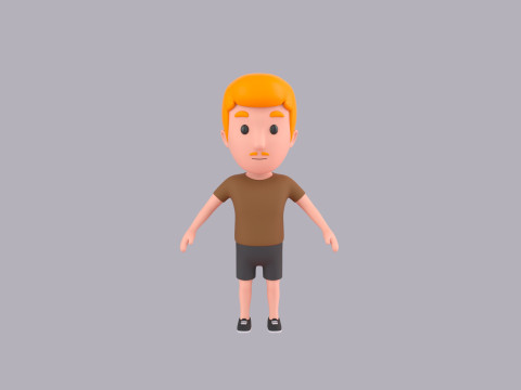 Cartoon Male Character Rigged 017 3D 모델