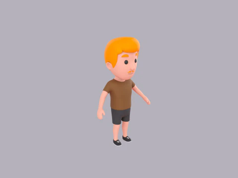 Cartoon Male Character Rigged 017 3D Model