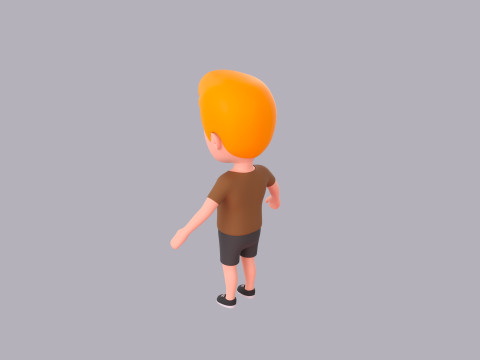 Cartoon Male Character Rigged 017 3D 모델