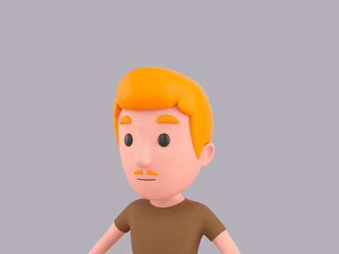 Cartoon Male Character Rigged 017 3D Model