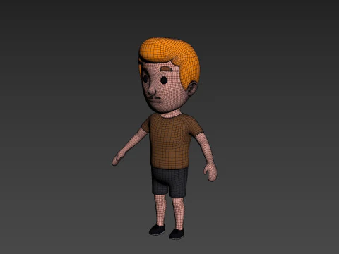 Cartoon Male Character Rigged 017 3D Model