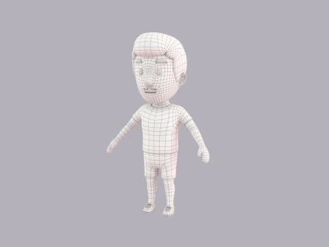 Cartoon Male Character Rigged 017 3D Model