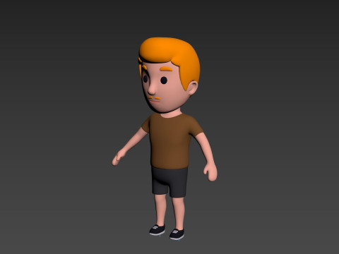 Cartoon Male Character Rigged 017 3D 모델