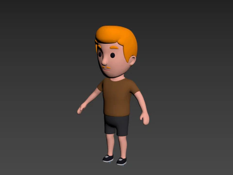 Cartoon Male Character Rigged 017 3D Model