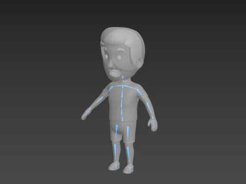Cartoon Male Character Rigged 017 3D Model