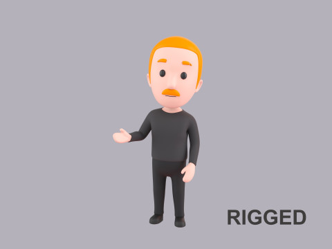 Cartoon Male Character Rigged 018 3D Model