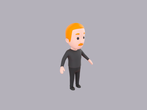 Cartoon Male Character Rigged 018 3D 모델