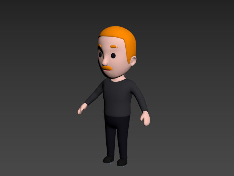Cartoon Male Character Rigged 018 3D 모델