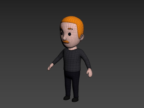 Cartoon Male Character Rigged 018 3D 모델