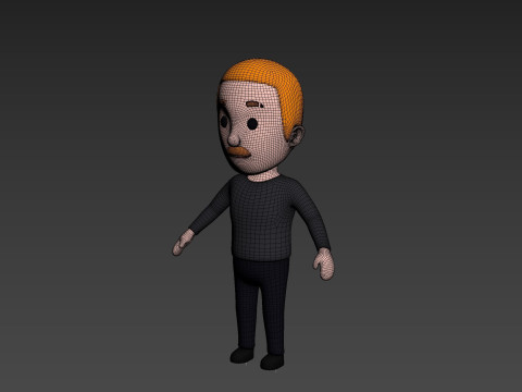 Cartoon Male Character Rigged 018 3D 모델