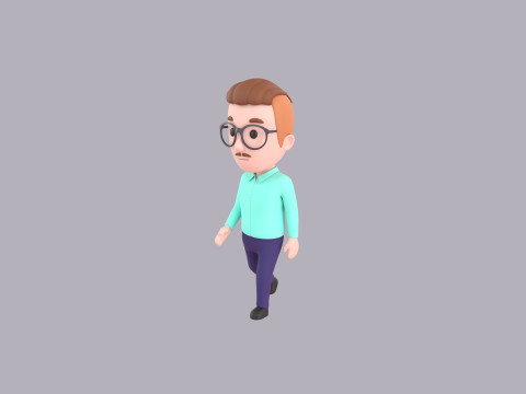 Cartoon Male Character Rigged 019 3D Модель