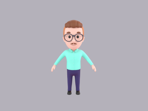 Cartoon Male Character Rigged 019 3D Модель