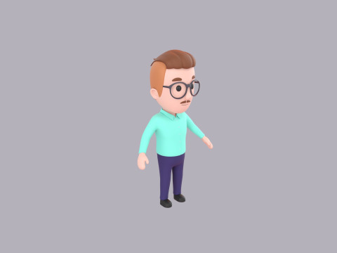 Cartoon Male Character Rigged 019 3D Модель