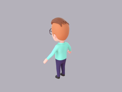 Cartoon Male Character Rigged 019 3D Модель