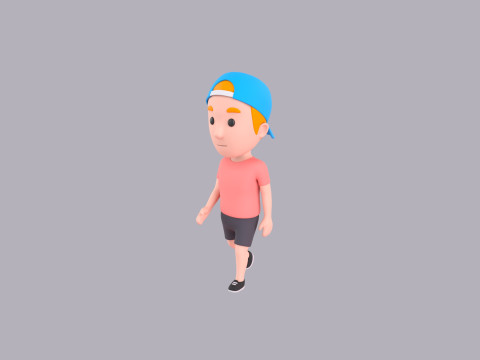 Cartoon Male Character Rigged 020 Modelo 3D