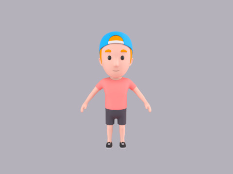 Cartoon Male Character Rigged 020 Modelo 3D