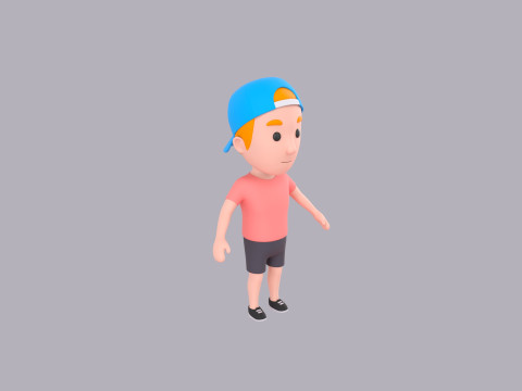 Cartoon Male Character Rigged 020 Modelo 3D