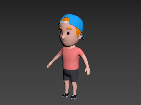 Cartoon Male Character Rigged 020 Modelo 3D
