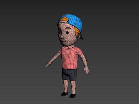 Cartoon Male Character Rigged 020 Modelo 3D
