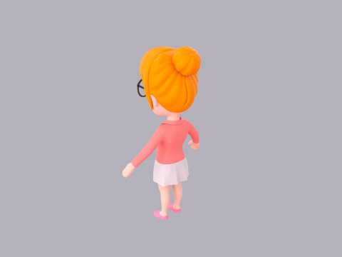 Cartoon Female Character Rigged 021 Modèle 3D