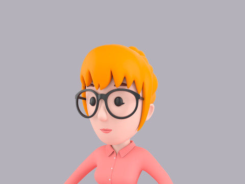 Cartoon Female Character Rigged 021 Modèle 3D