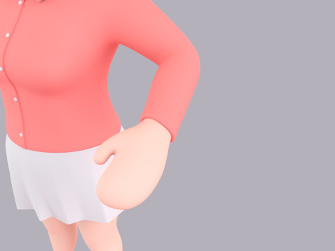 Cartoon Female Character Rigged 021 Modèle 3D