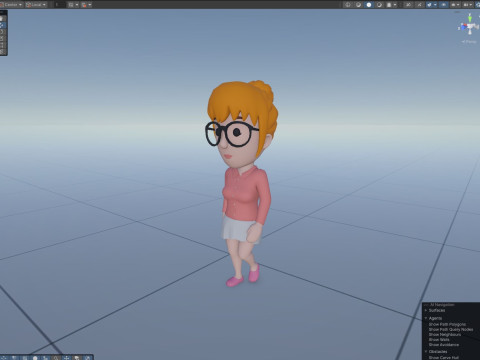 Cartoon Female Character Rigged 021 Modèle 3D