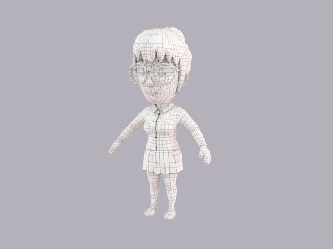 Cartoon Female Character Rigged 021 Modèle 3D