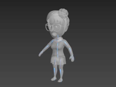 Cartoon Female Character Rigged 021 Modèle 3D