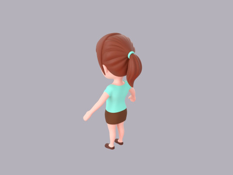 Cartoon Female Character Rigged 022 Modelo 3D